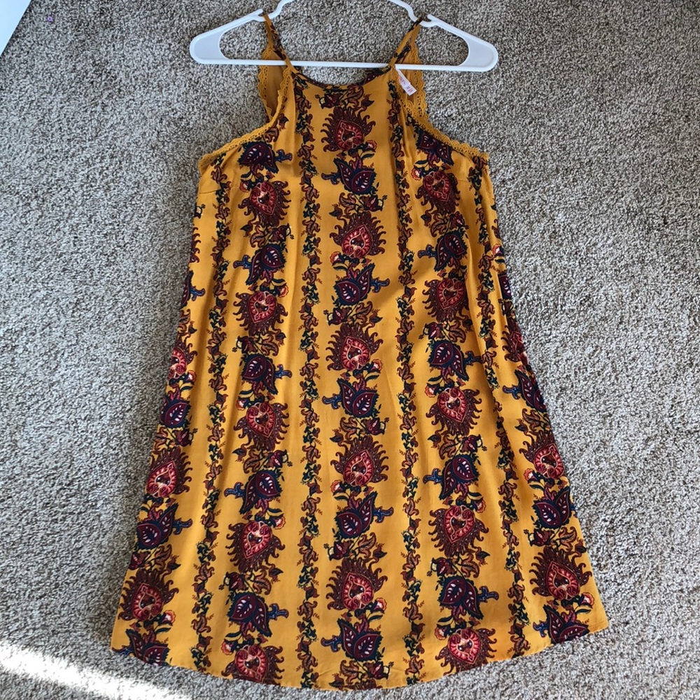 Yellow flowered sun dress